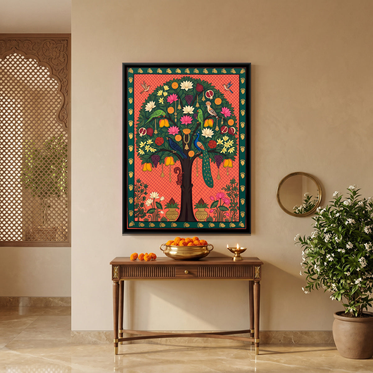 Tree of Life - canvas art shown in a second room setting