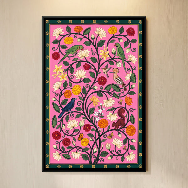 Flowering Vine with Birds and Monkeys