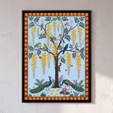 Laburnum Tree with Peacocks and Birds