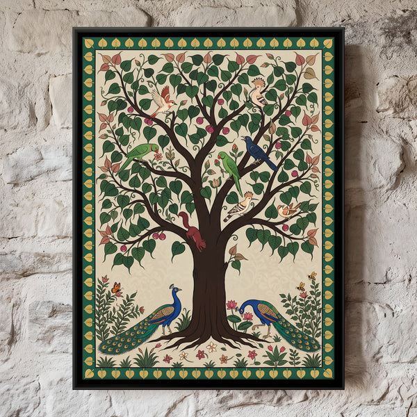Peepal Tree with Peacocks