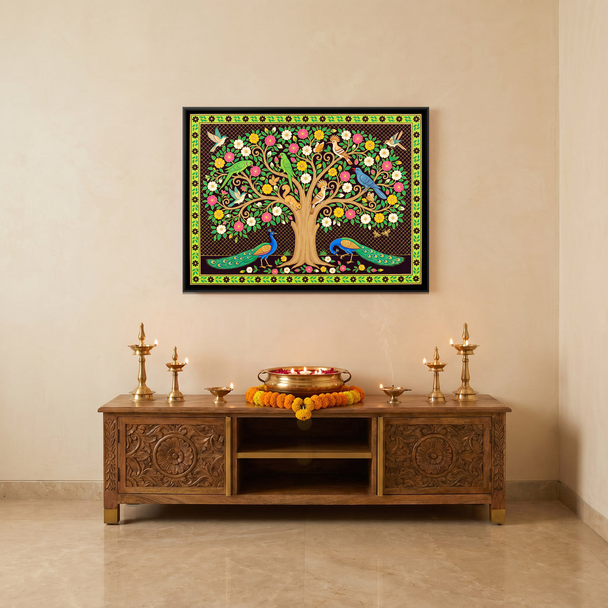 Tree of Life - canvas art shown in a styled room