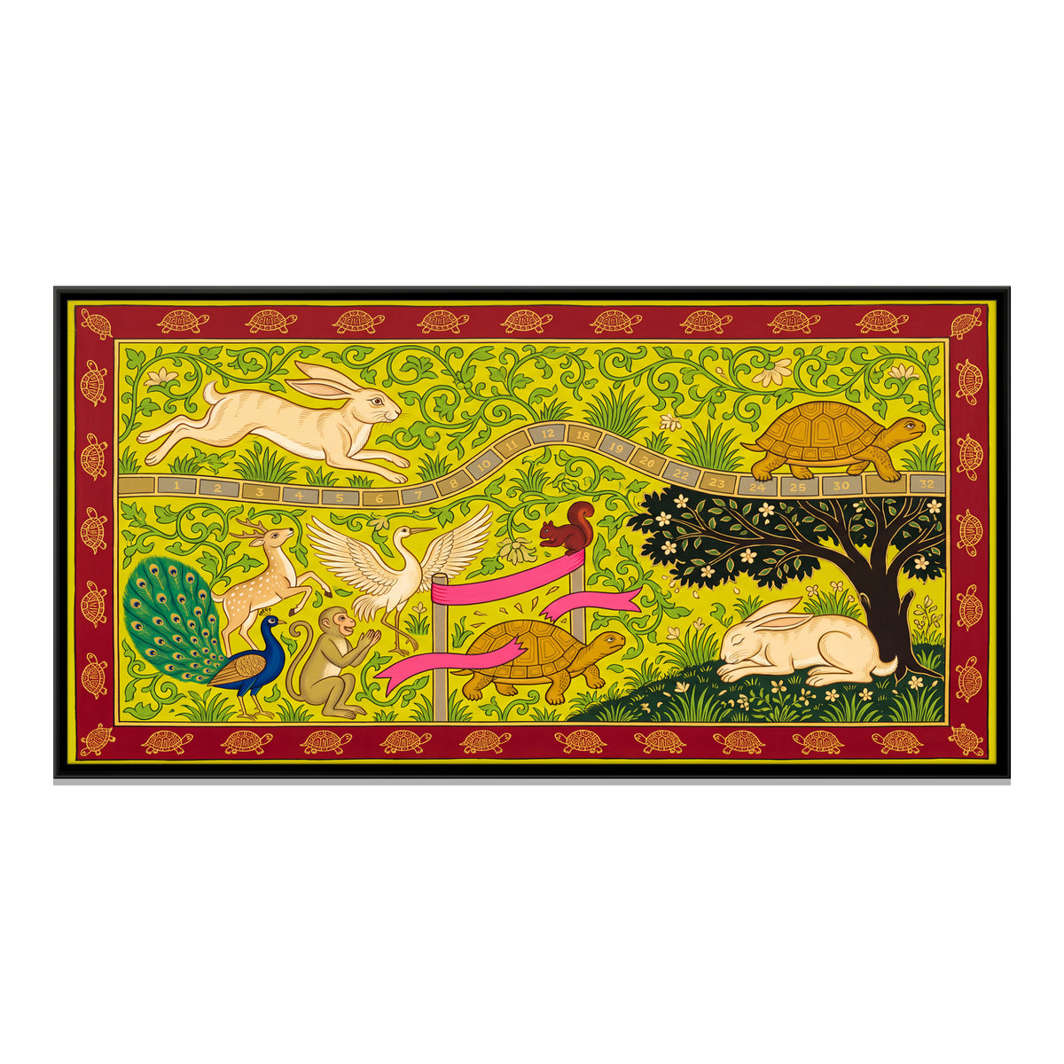 The Tortoise and the Hare - framed canvas print, front view