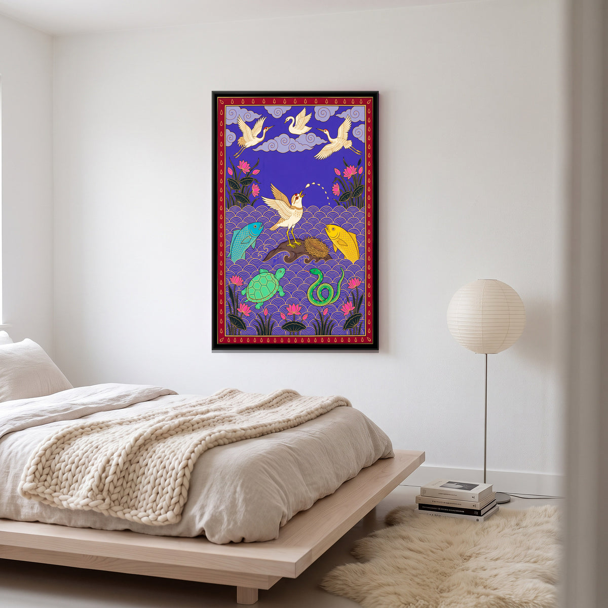 The Sandpiper and the Sea - canvas art shown in a second room setting