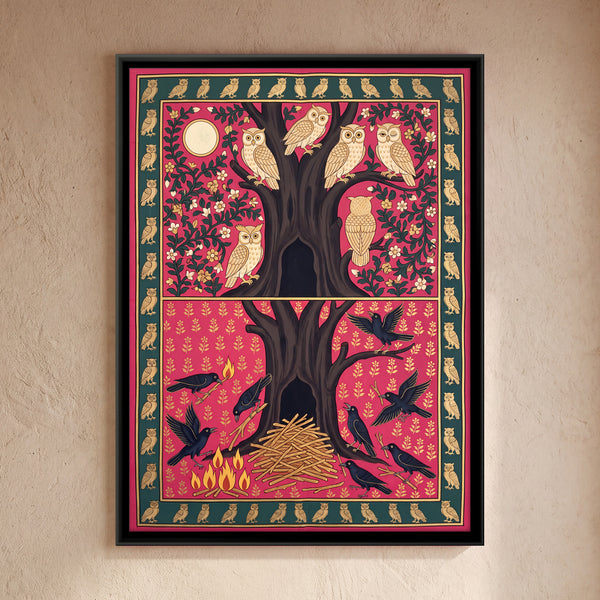 The Crows and the Owls Fable in Crimson