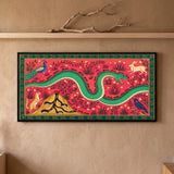 Red Ants Swarming a Green Serpent