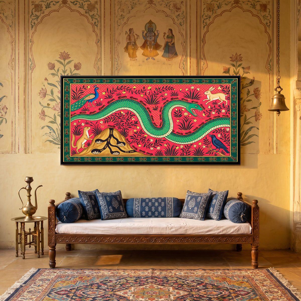 The Serpent and the Ants - canvas art shown in a second room setting
