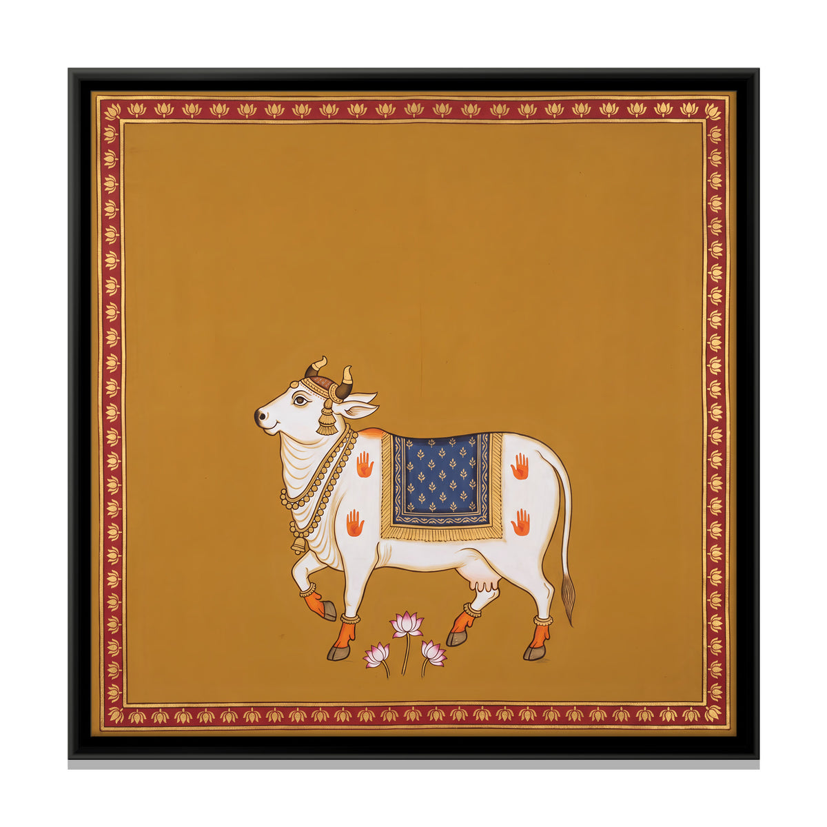 Gau Mata - framed canvas print, front view