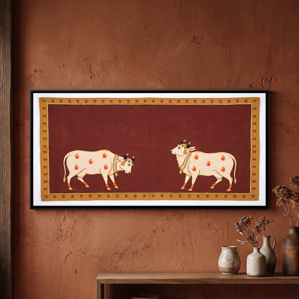 Two Standing Cows Facing Each Other
