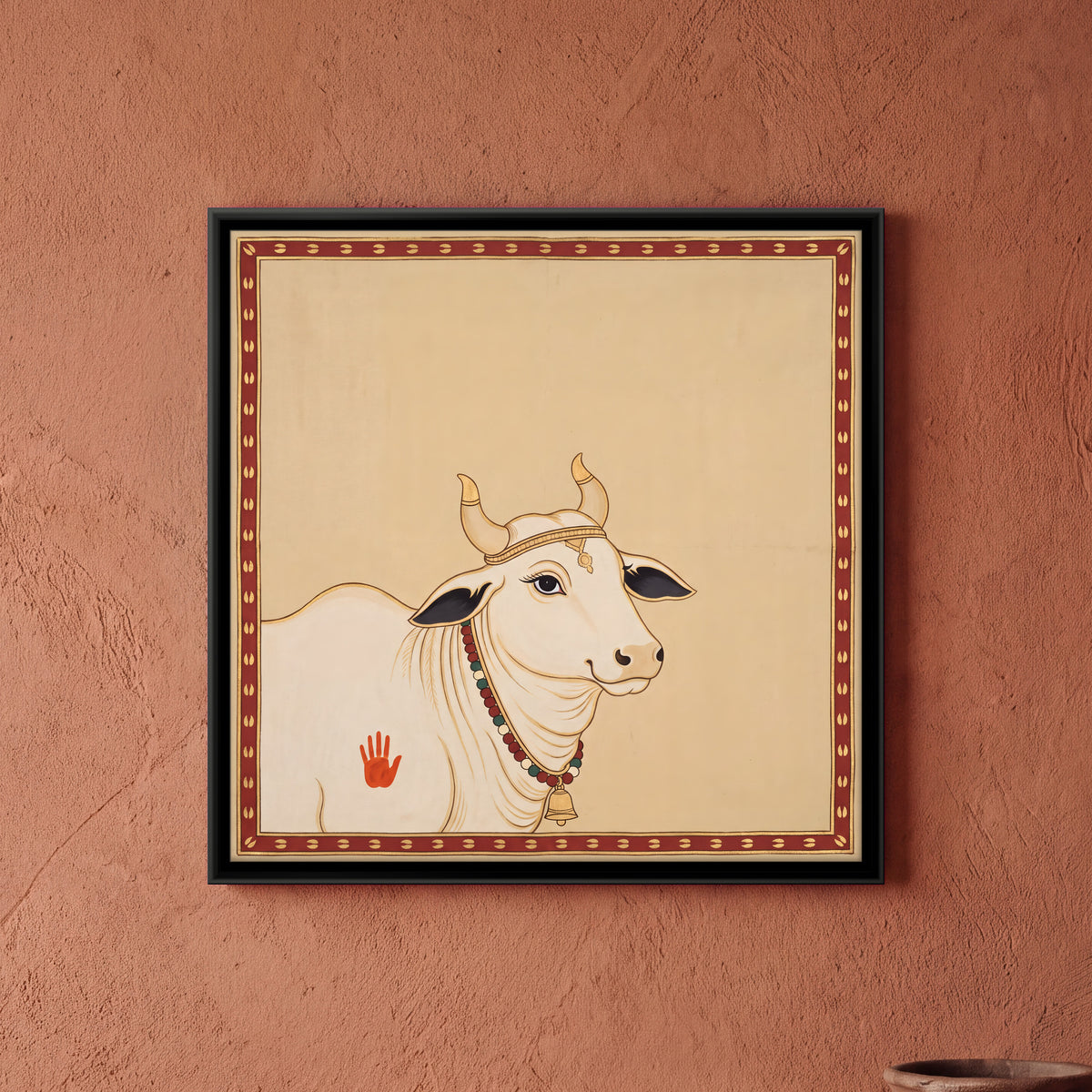 Gau Mata - framed canvas art hung on a wall
