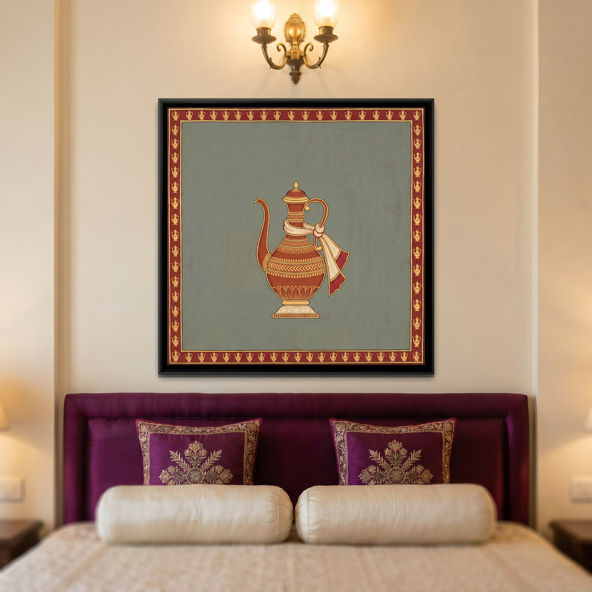 Jhari Ewer - canvas art shown in a second room setting