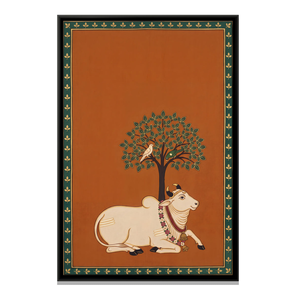 Nandi Beneath a Tree - framed canvas print, front view
