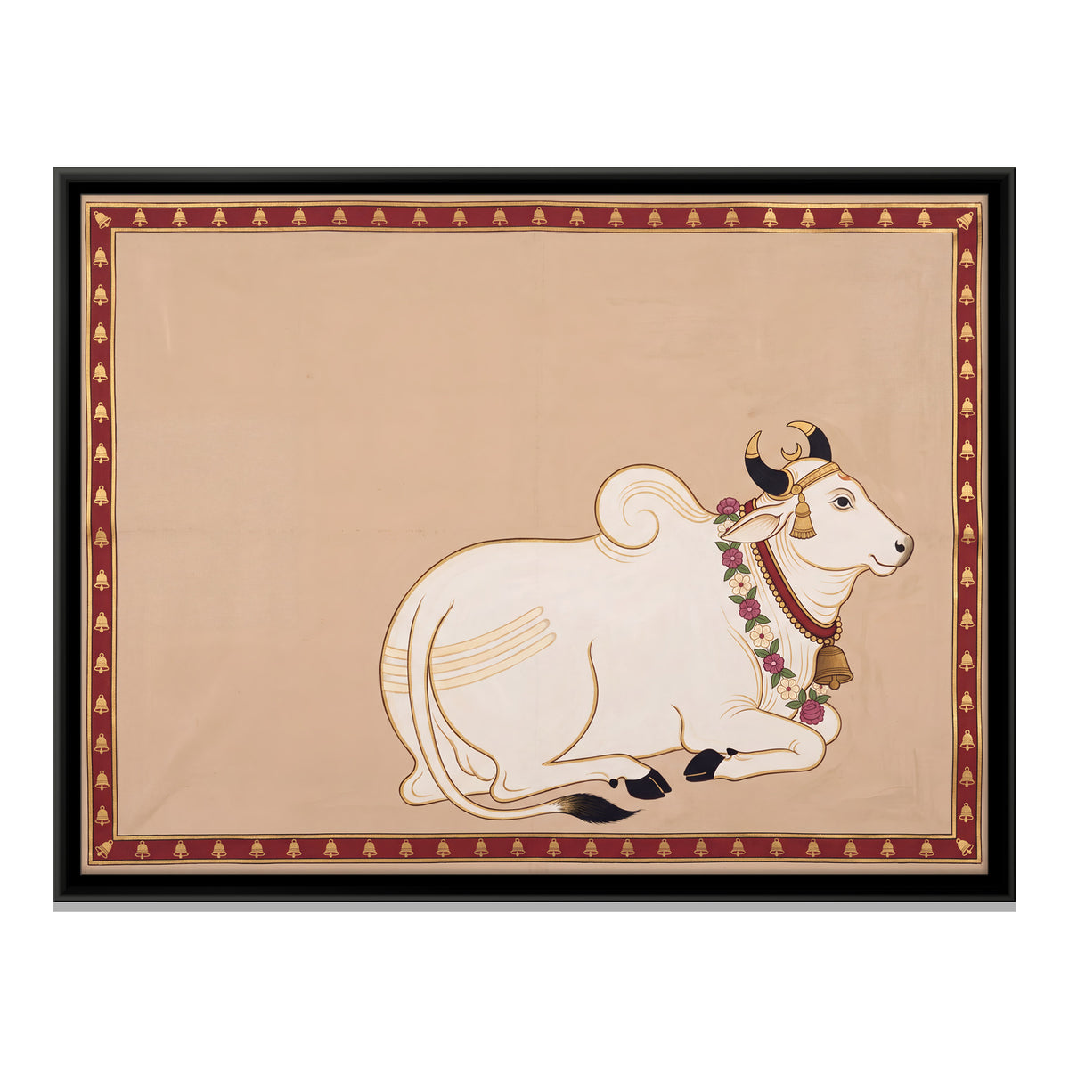 Resting Nandi Bull - framed canvas print, front view