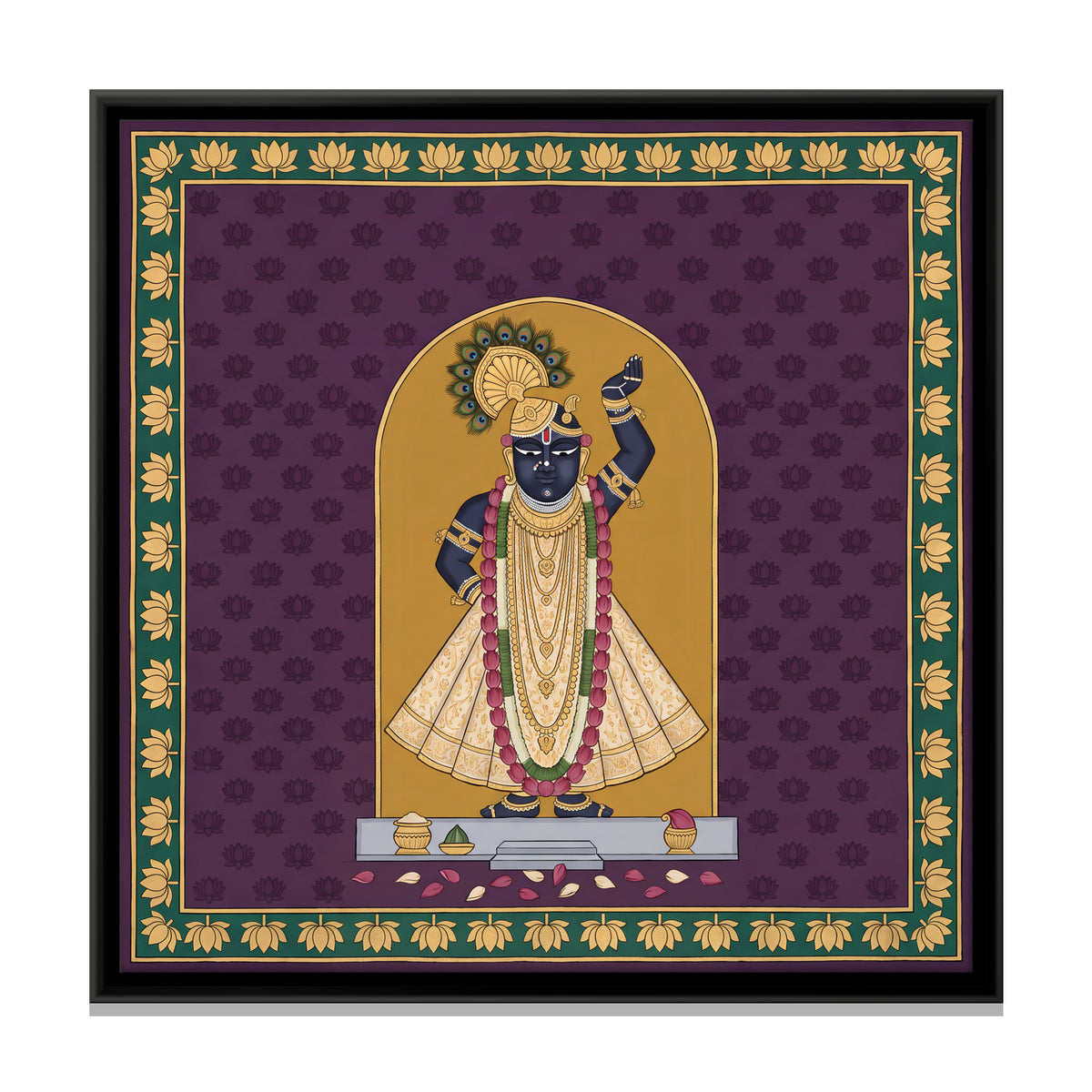Shrinathji - framed canvas print, front view