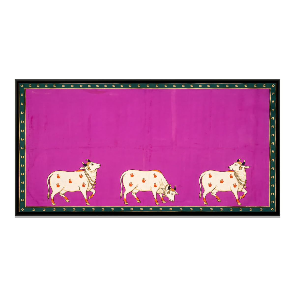 Three Cows - framed canvas print, front view