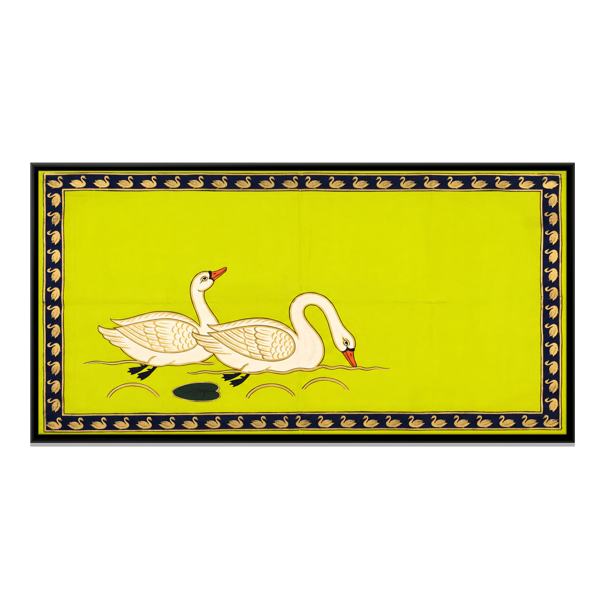 Pair of Swans - framed canvas print, front view