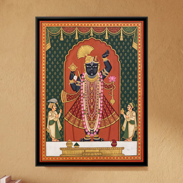 Dwarkadhish with Attendants in Terracotta