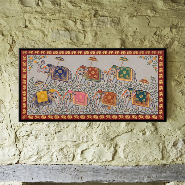 Procession of Decorated Elephants