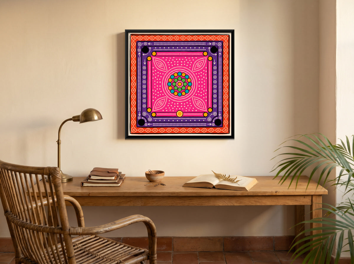 Carrom Board - canvas art shown in a styled room