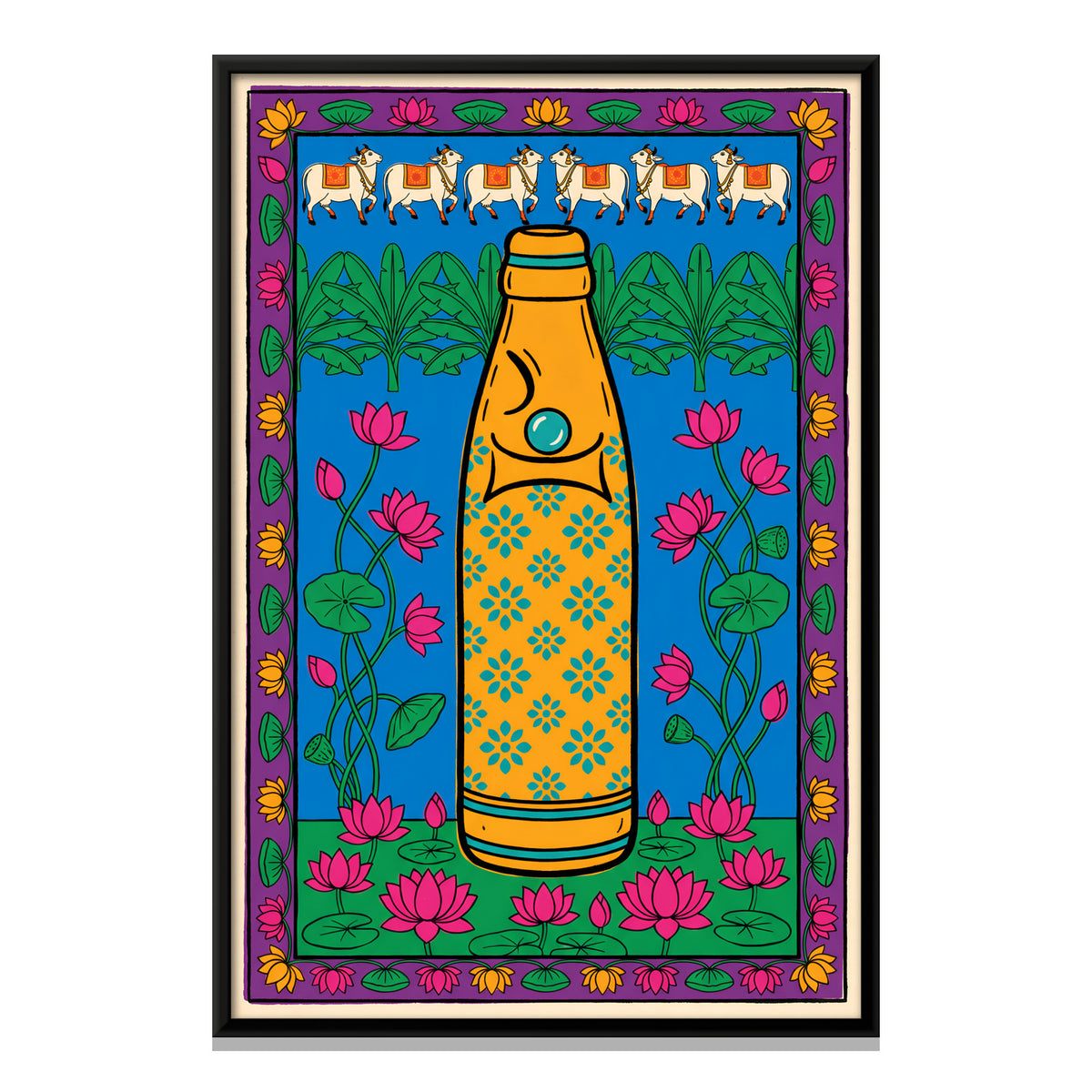 Goli Soda Bottle - framed canvas print, front view