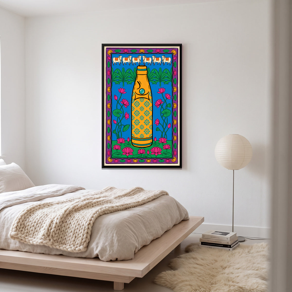 Goli Soda Bottle - canvas art shown in a styled room