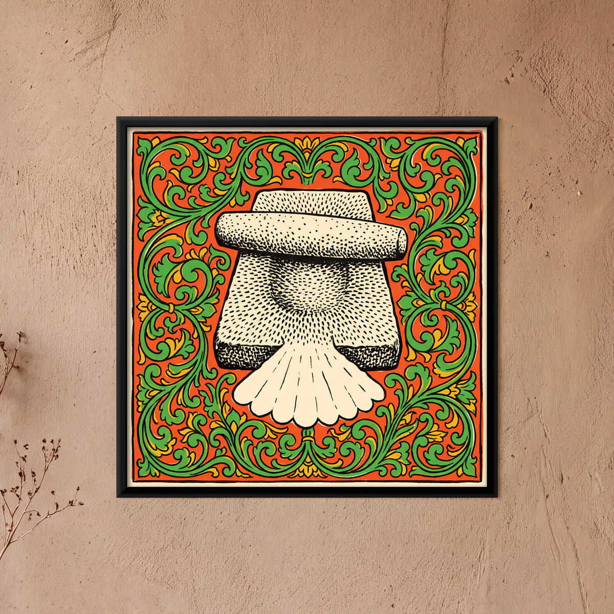 Sil Batta Grinding Stone - framed canvas art hung on a wall