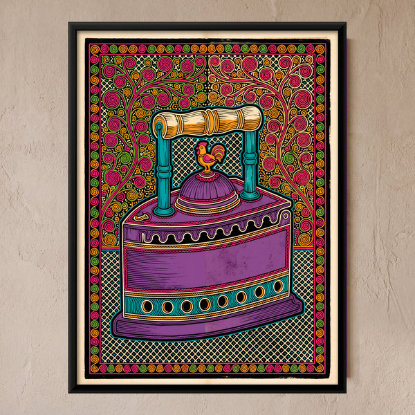 Purple Charcoal Iron with Rooster Latch