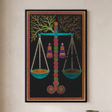 Balance Scales with Tree Branch Pillar