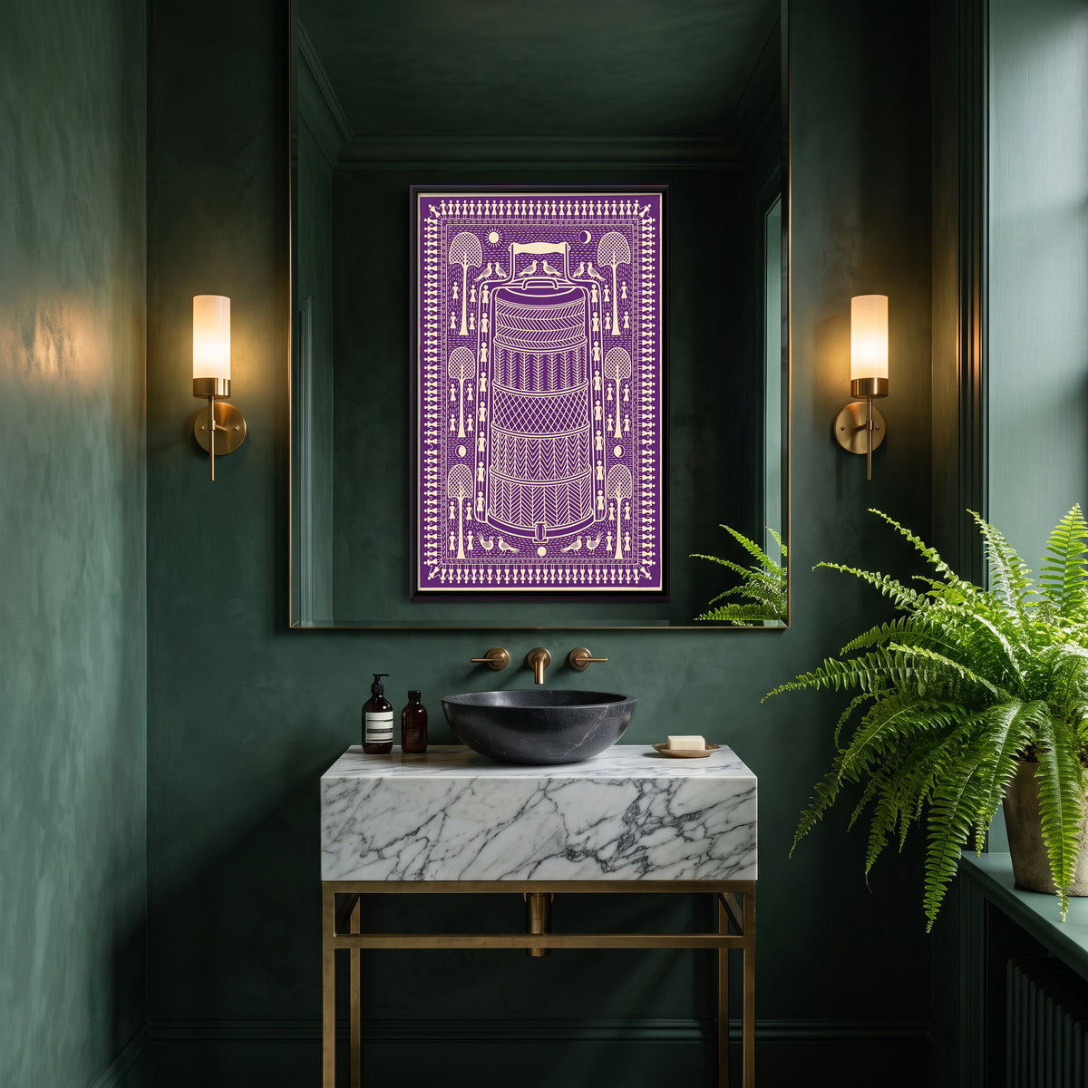 Stacked Tiffin Carrier - canvas art shown in a second room setting