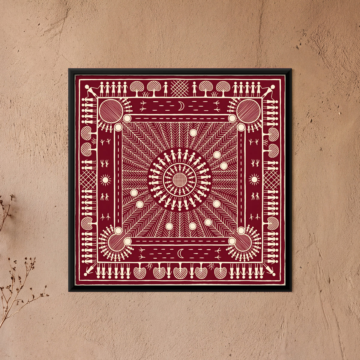 Carrom Board - framed canvas art hung on a wall