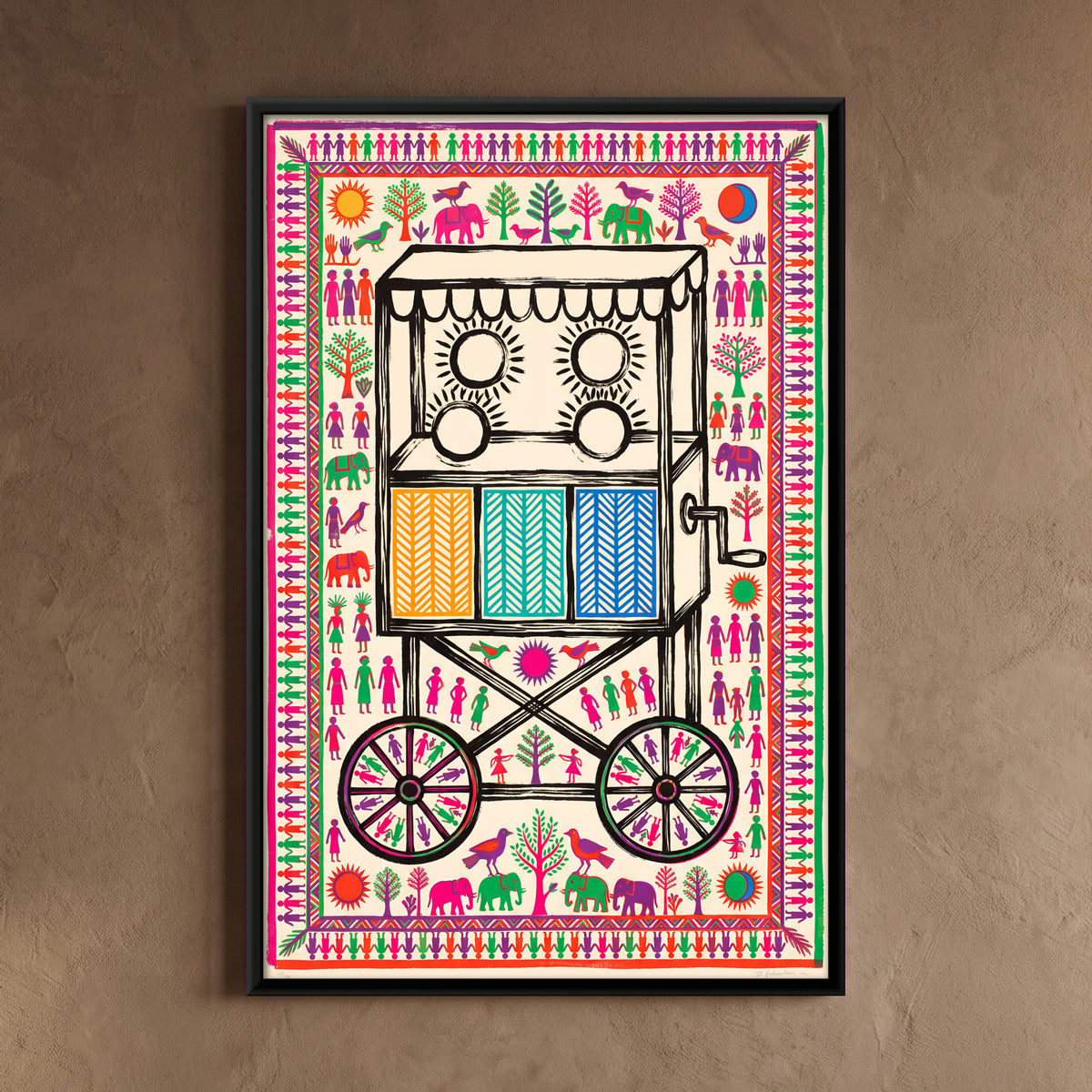 Bioscope Cart - framed canvas art hung on a wall