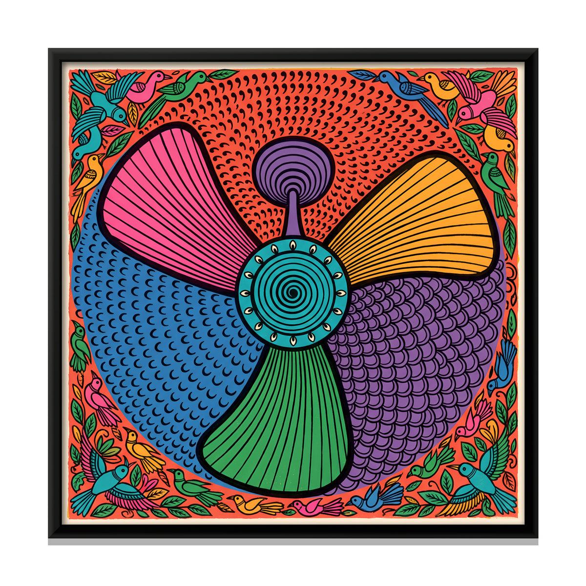 Ceiling Fan Seen from Below - framed canvas print, front view