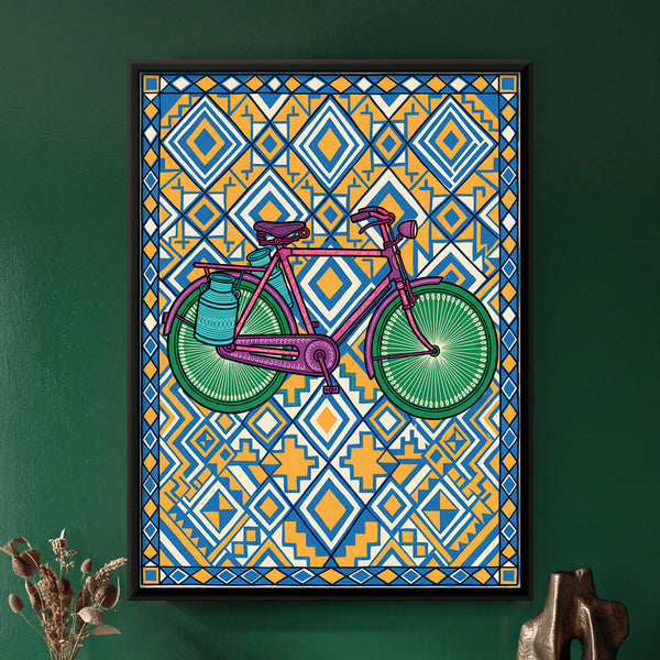 Bicycle with Milk Cans in Amber