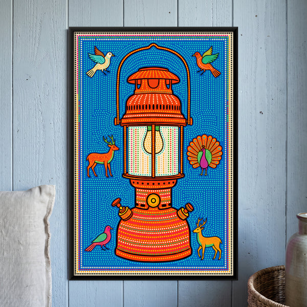 Kerosene Pressure Lantern with Animals