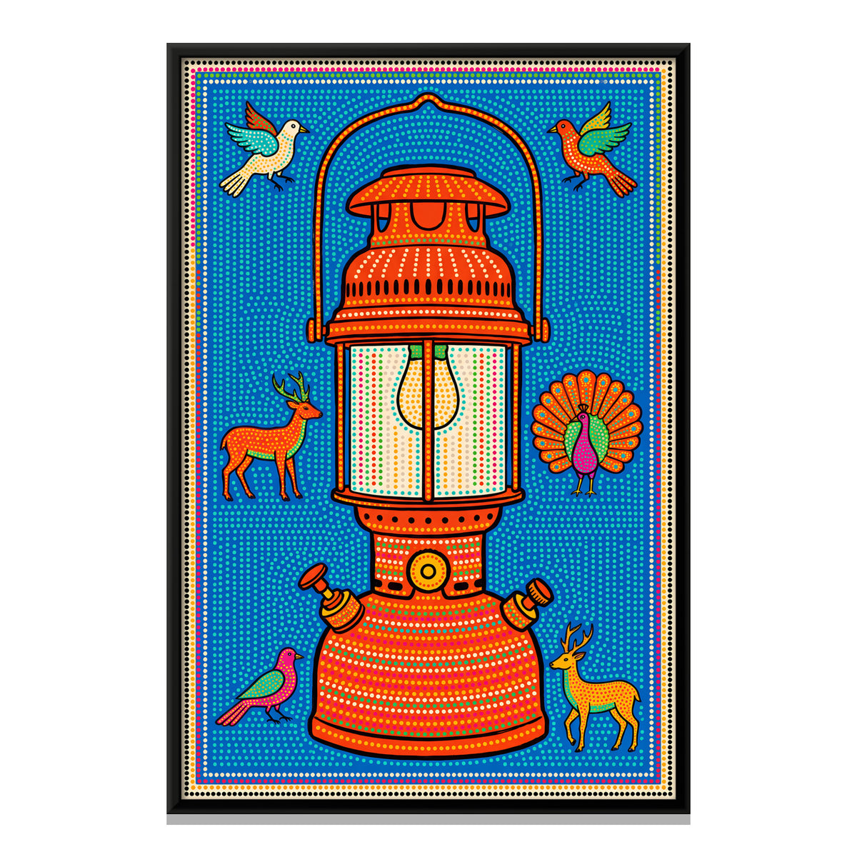 Kerosene Pressure Lantern - framed canvas print, front view