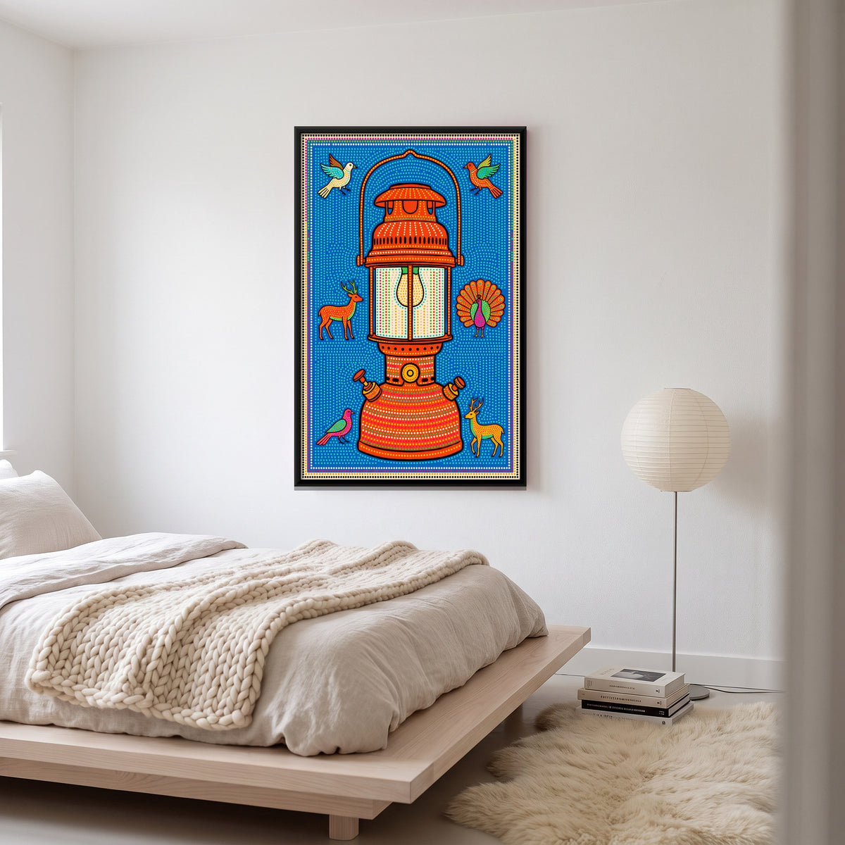 Kerosene Pressure Lantern - canvas art shown in a styled room