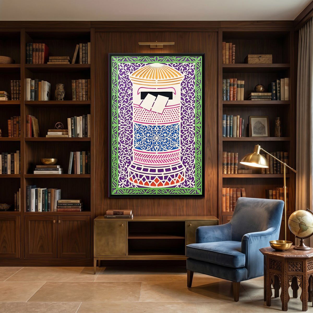 Postbox with Letters - canvas art shown in a second room setting
