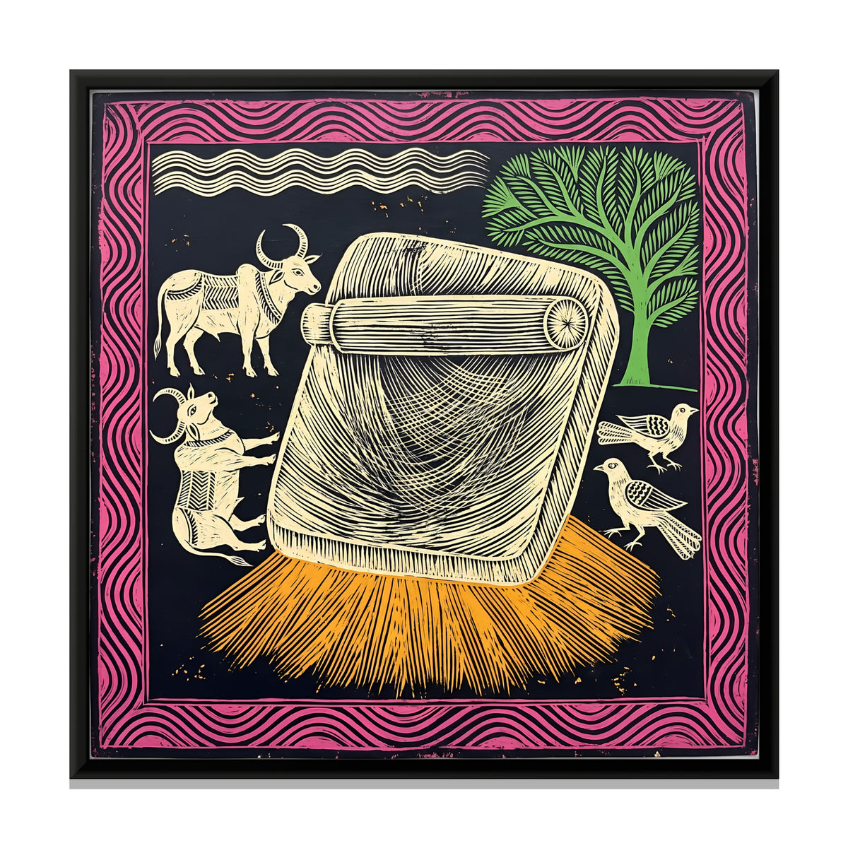 Sil Batta Grinding Stone - framed canvas print, front view