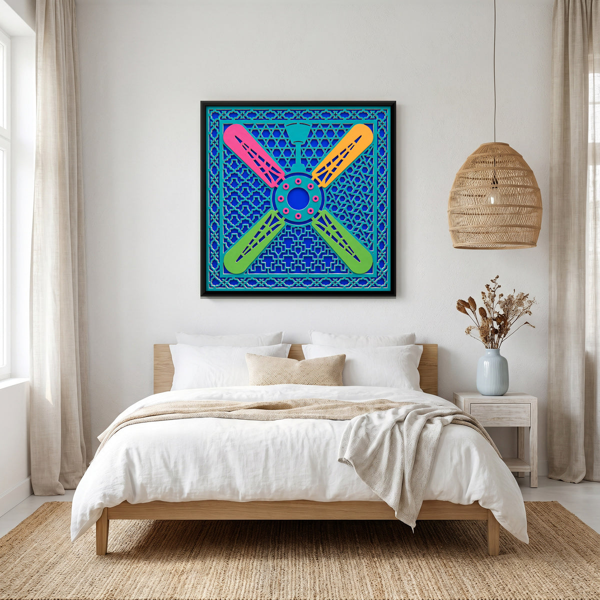 Ceiling Fan - canvas art shown in a second room setting