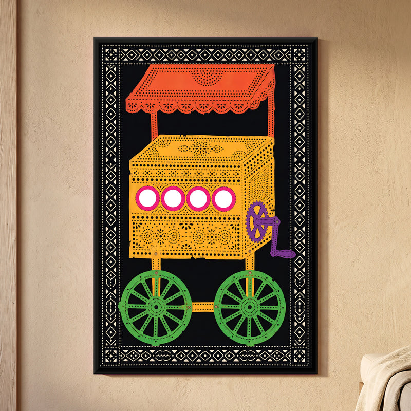 Bioscope Cart - framed canvas art hung on a wall