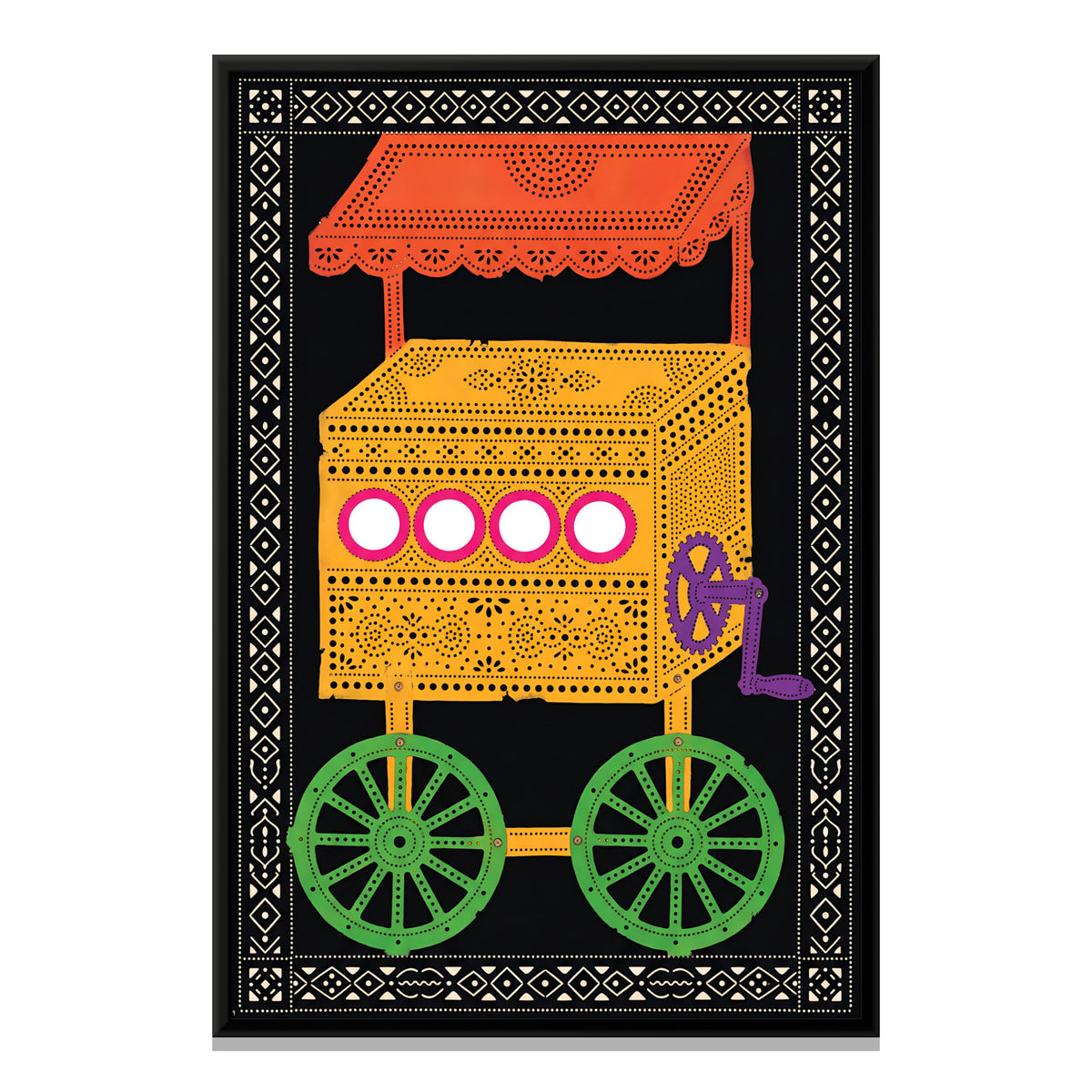 Bioscope Cart - framed canvas print, front view