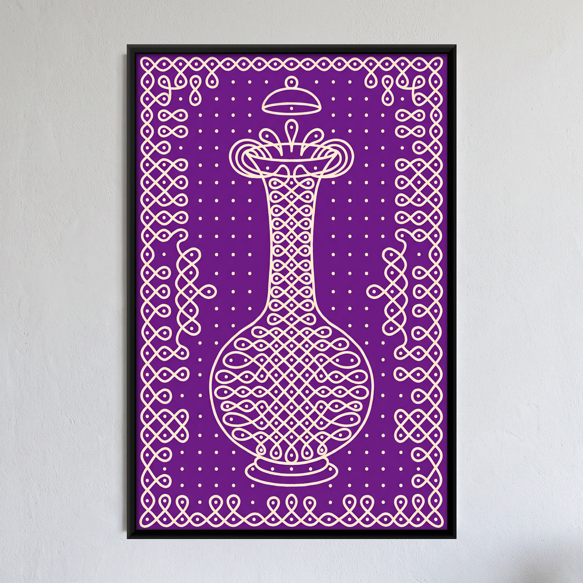 Surahi Water Pot - framed canvas art hung on a wall