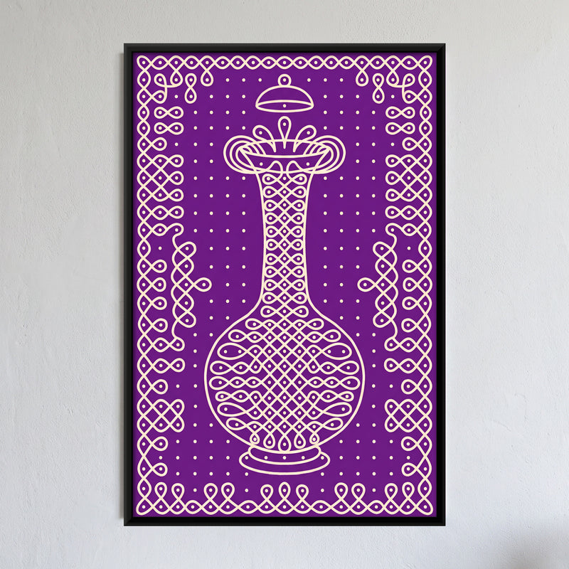 Surahi Water Pot - framed canvas art hung on a wall