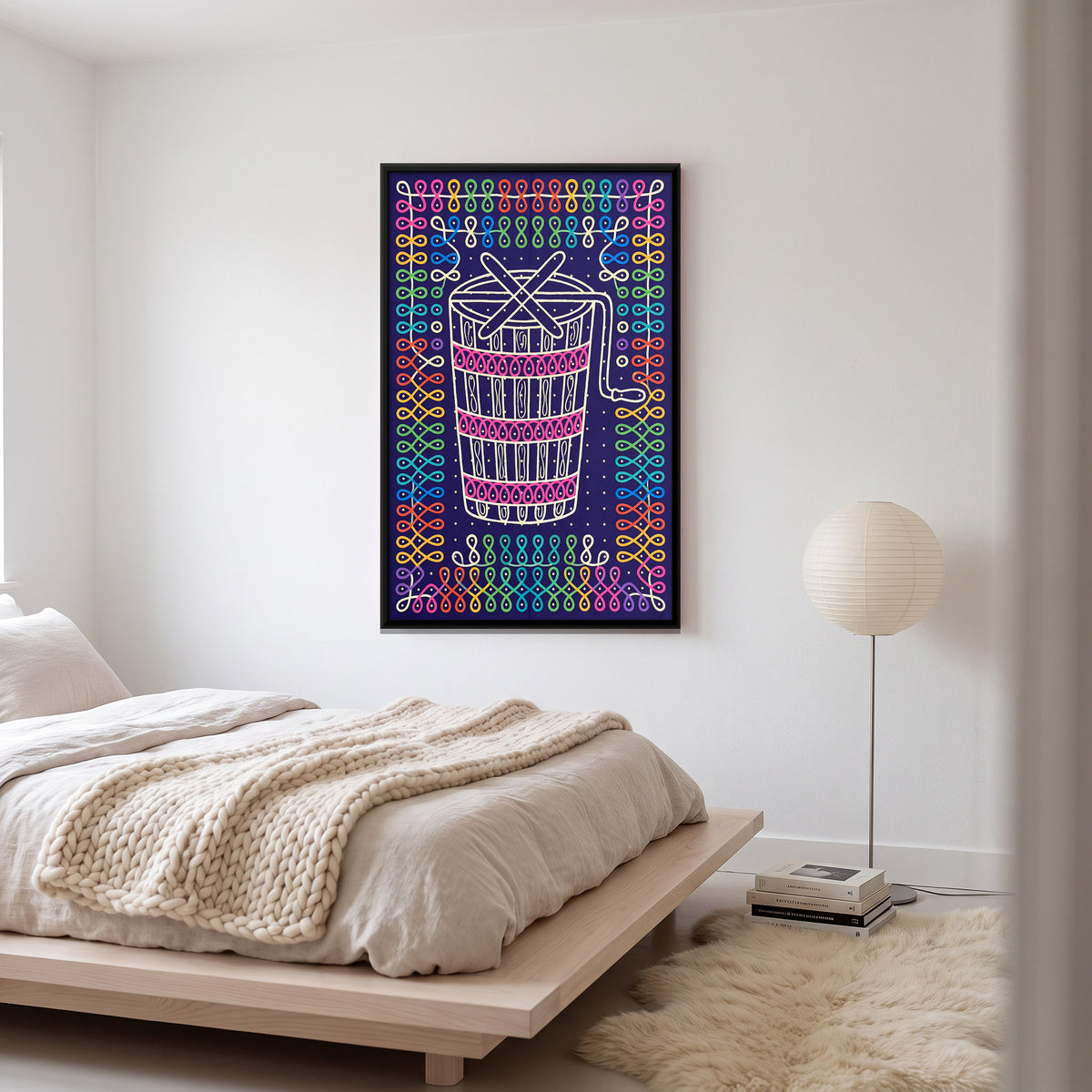 Hand-Cranked Ice Cream Churn - canvas art shown in a styled room