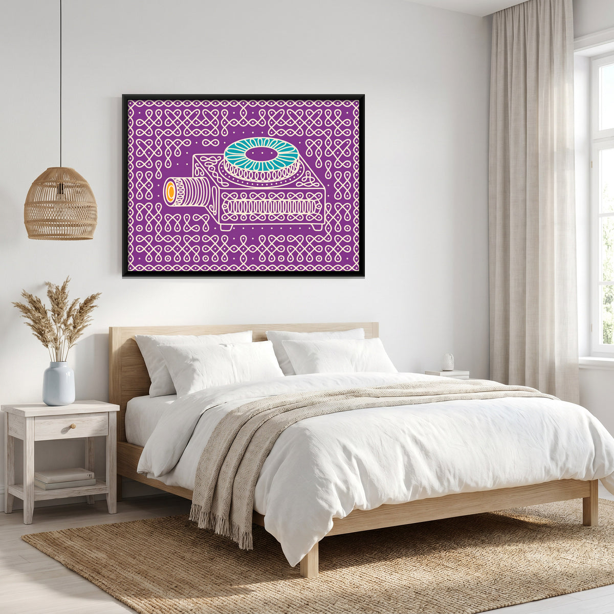 Film Projector - canvas art shown in a second room setting