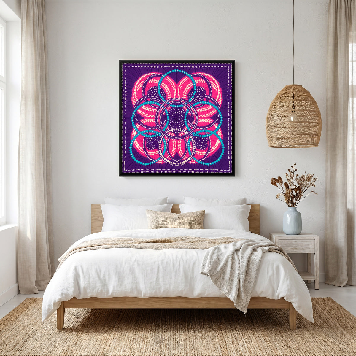 Bangles - canvas art shown in a second room setting