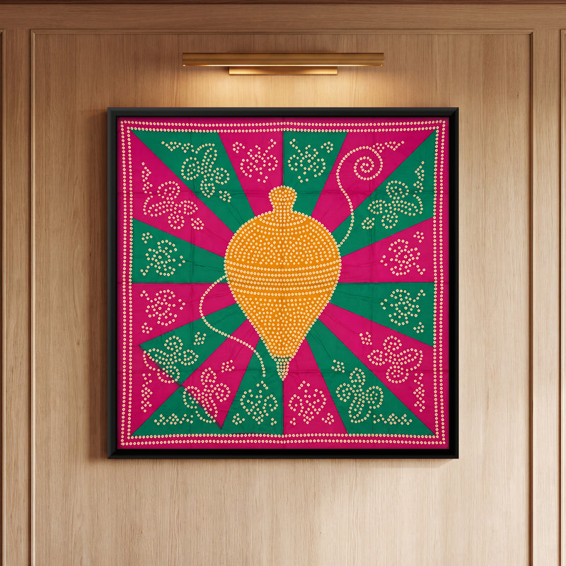 Spinning Top - framed canvas art hung on a wall