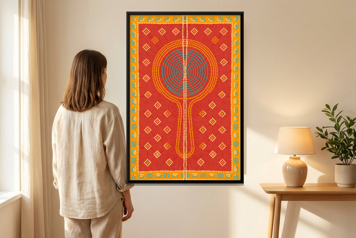 Hand Mirror - canvas art shown in a second room setting