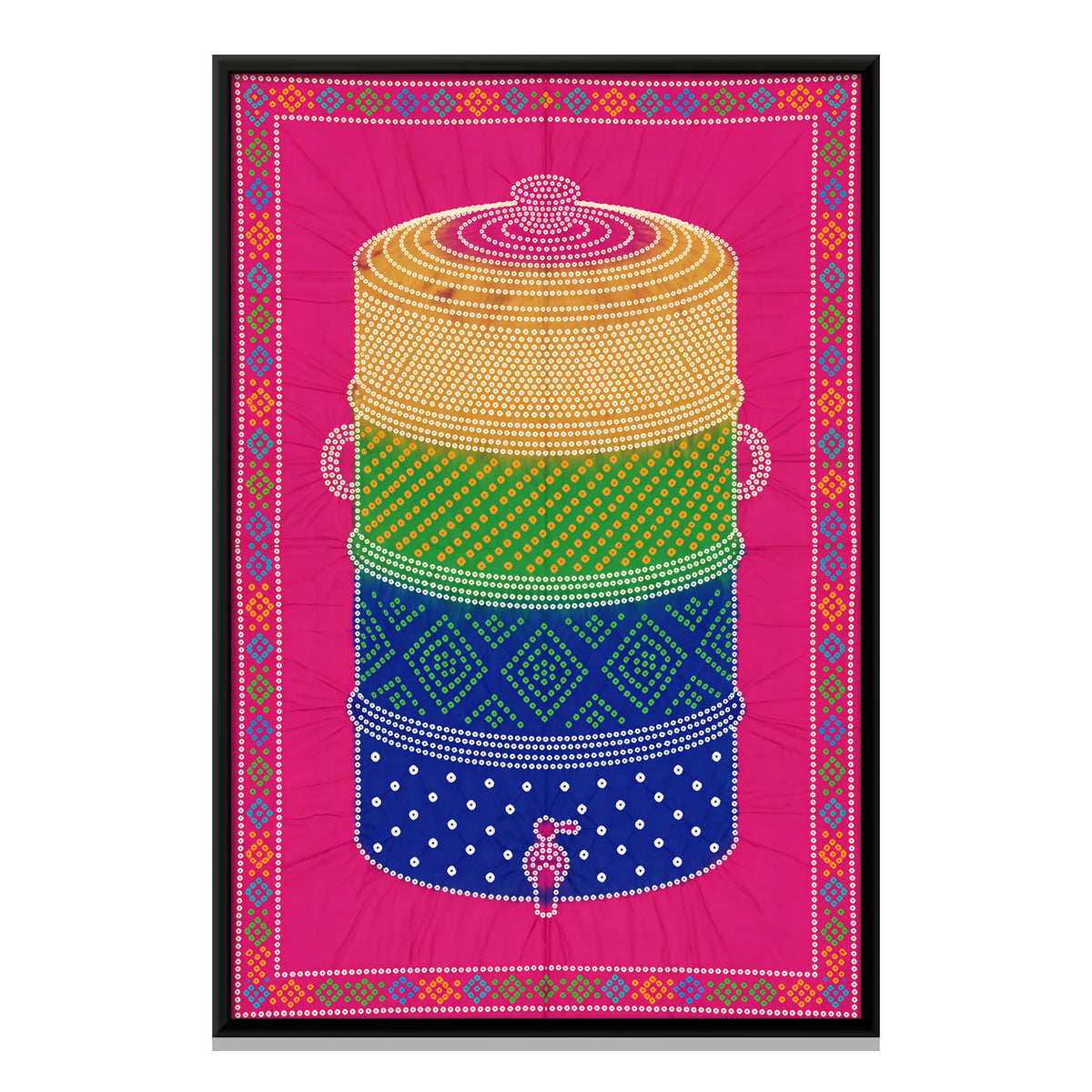 Water Drum with Tap - framed canvas print, front view
