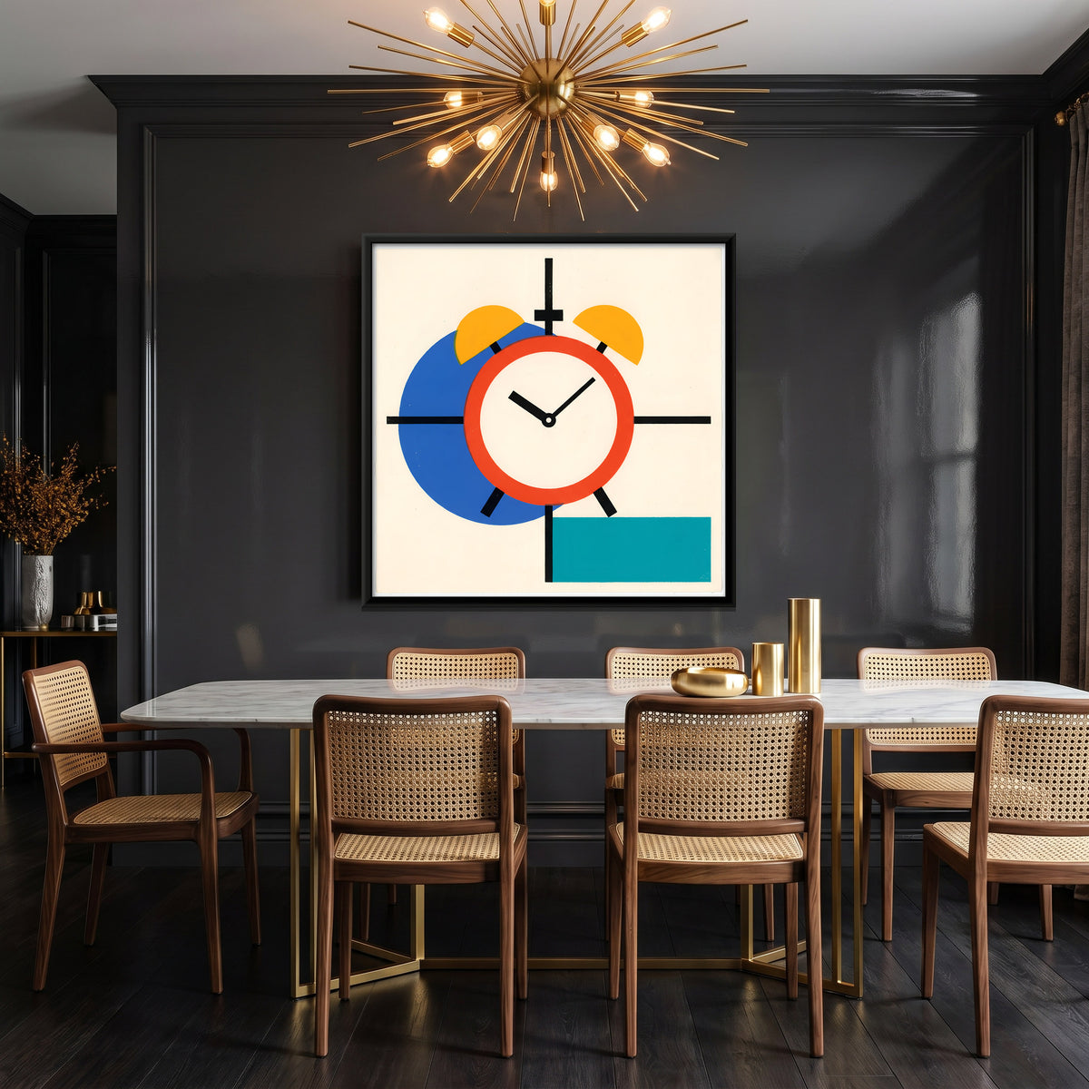 Twin-Bell Alarm Clock - canvas art shown in a second room setting