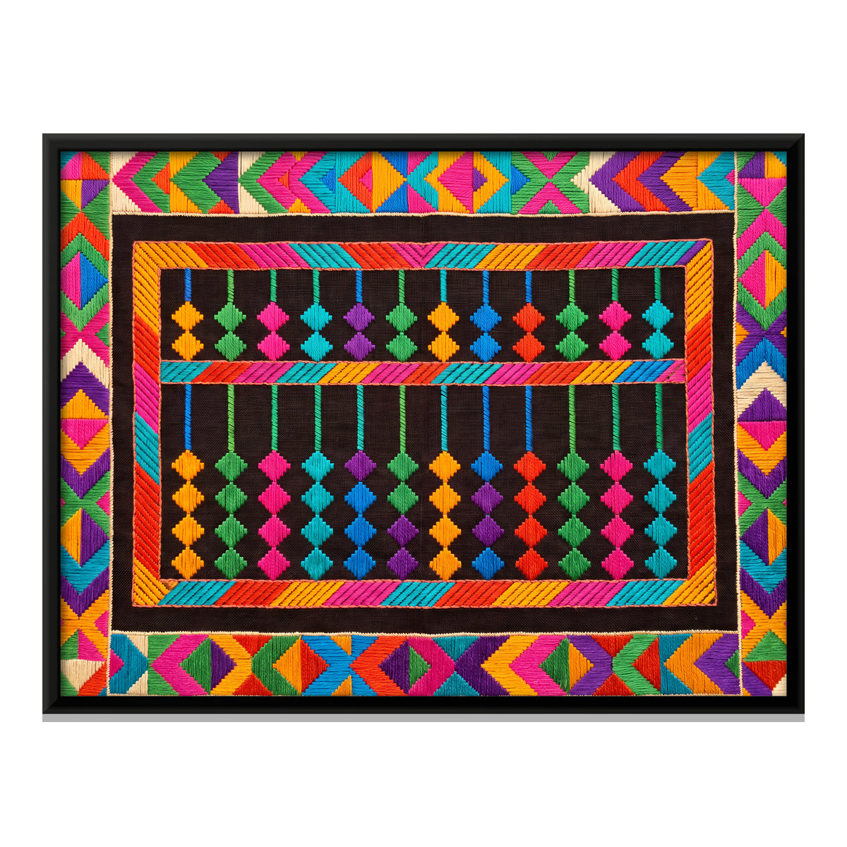 Abacus with Coloured Beads - framed canvas print, front view